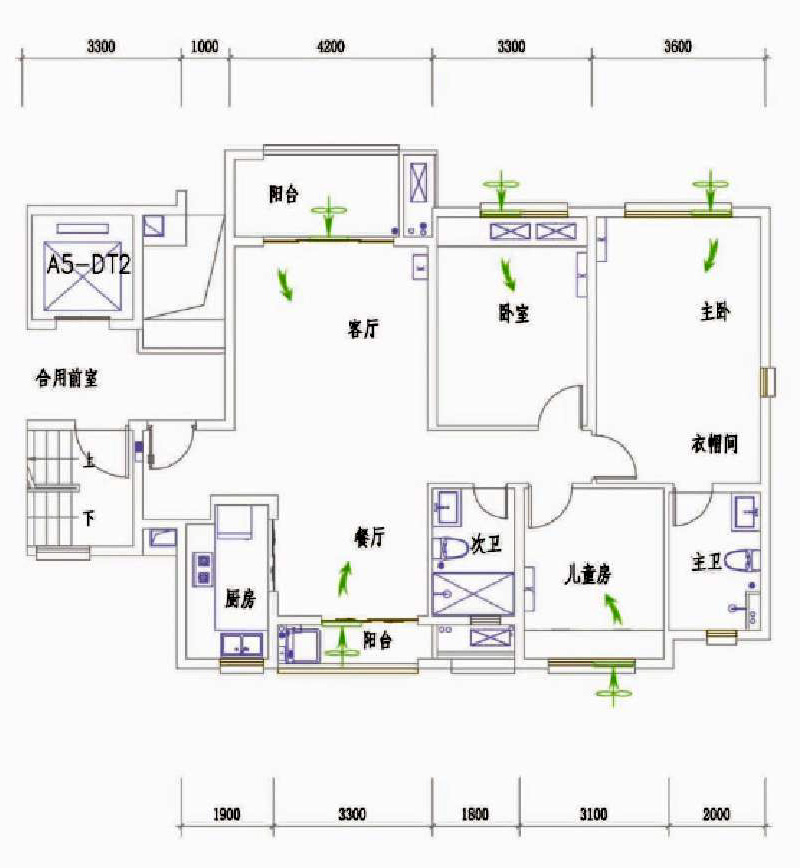  户式窗/壁挂式主动新风器新风换气方案